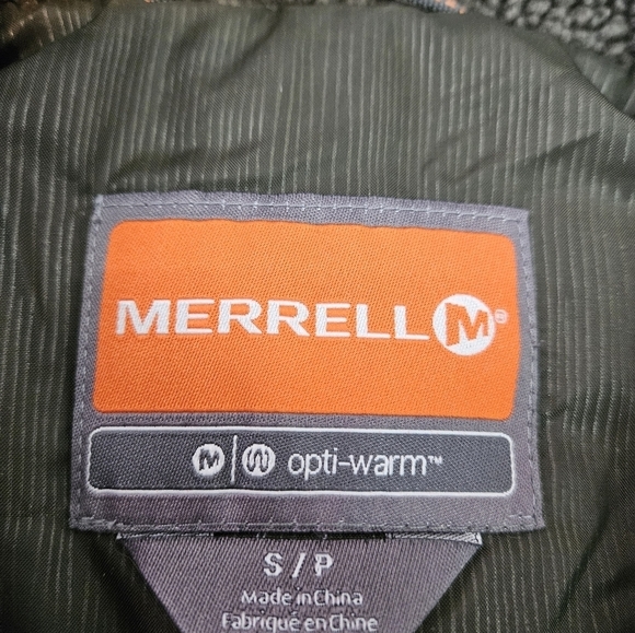 Merrell Ditmar Front Zip Blaze Orange & Brown Quilted Puffer Vest Size Small Men - Picture 7 of 9